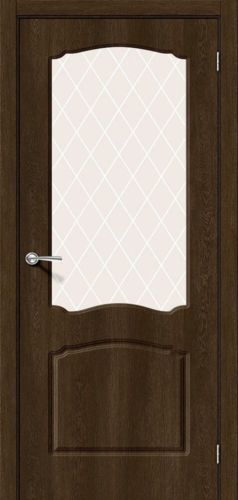 картинка Межкомнатная дверь Альфа-2 Dark Barnwood - White Сrystal магазин Дверкин 