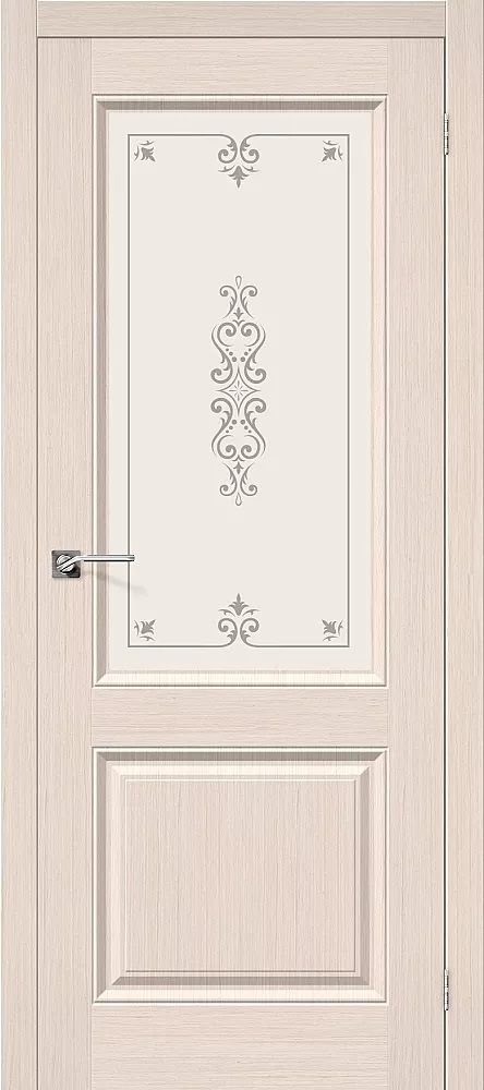 картинка Шпонированная дверь Статус-13 Беленый Дуб - White Сrystal файн-лайн магазин Дверкин 