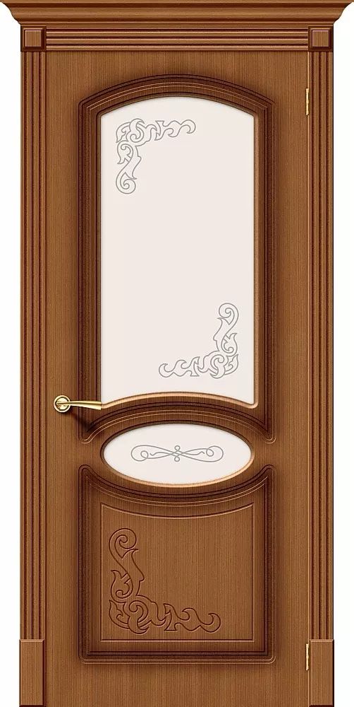 картинка Межкомнатная дверь файн-лайн Азалия со стеклом Орех от магазина Дверкин