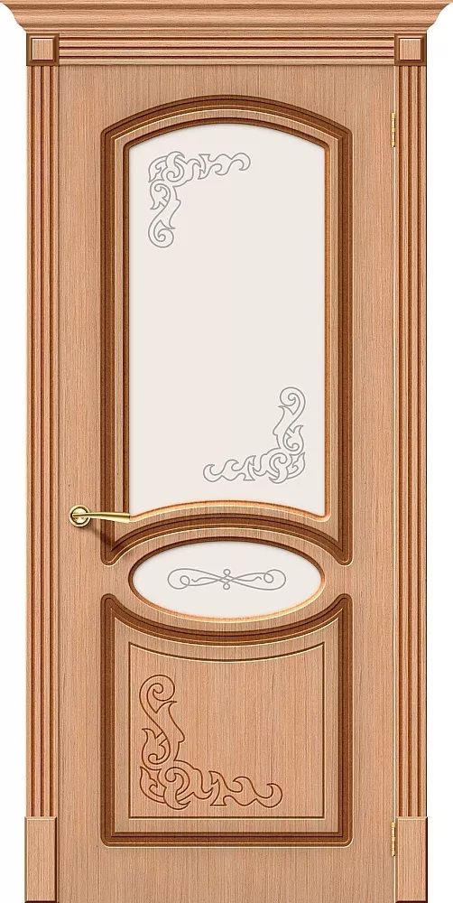 картинка Межкомнатная дверь файн-лайн Азалия со стеклом Дуб от магазина Дверкин