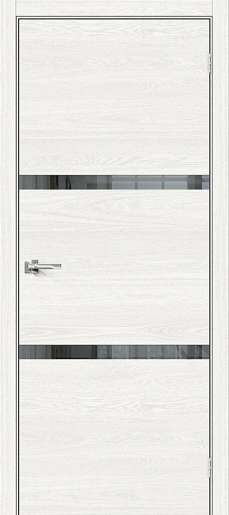 картинка Межкомнатная дверь Браво-2.55 Экошпон White Skyline - Mirox Grey от магазина Дверкин