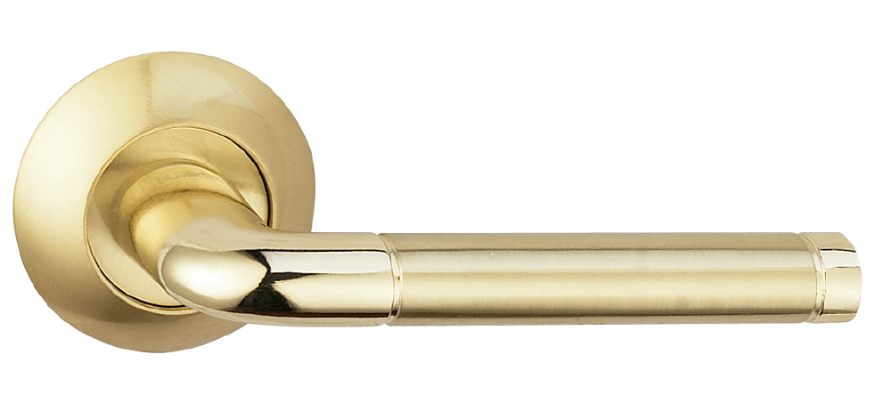 картинка Дверная ручка Bussare Lindo A-34-10 Gold/S.Gold Золото/Золото Матовое магазин Дверкин 