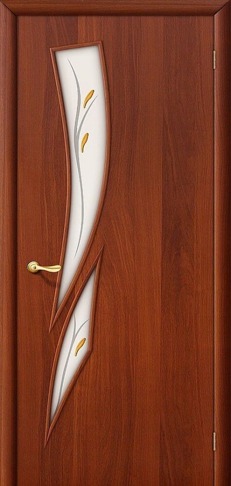 картинка Ламинированная межкомнатная дверь 8Ф Итальянский Орех - Белое Художественное Фьюзинг магазин Дверкин 