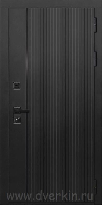 картинка Входная стальная дверь Luxor-45 А-1 Черный Кварц - Эмаль Белая магазин Дверкин 