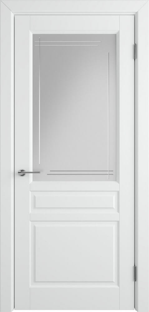картинка Межкомнатная дверь Stockholm Polar Эмаль Белая - Crystal Cloud L магазин Дверкин 