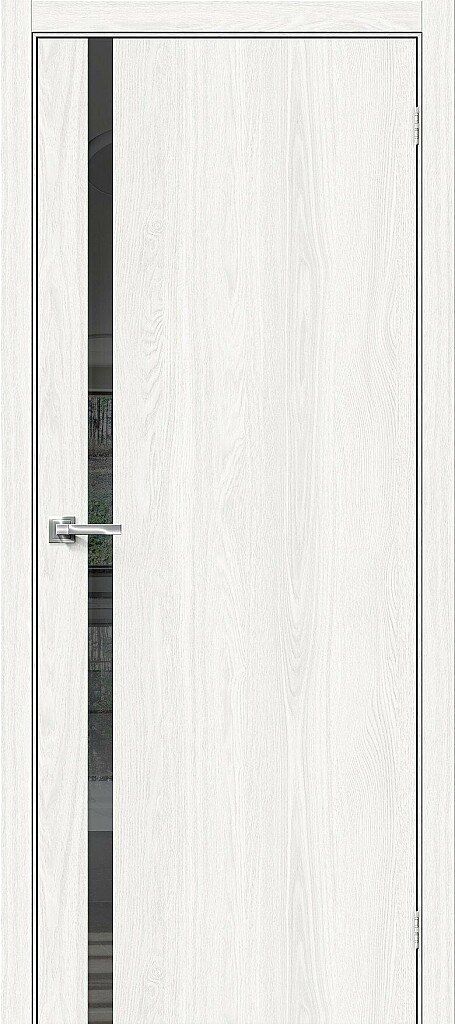 картинка Межкомнатная дверь Браво-1.55 Экошпон White Dreamline - Mirox Grey магазин Дверкин 