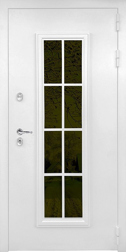картинка Входная металлическая дверь с терморазрывом Тичино Белая магазин Дверкин 