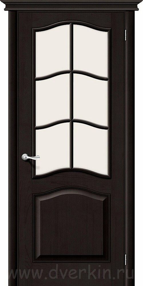 картинка Межкомнатная дверь из массива сосны М7 Темный Лак - Сатинато магазин Дверкин 
