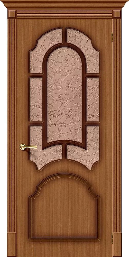 картинка Межкомнатная дверь файн-лайн Соната со стеклом Орех магазин Дверкин 