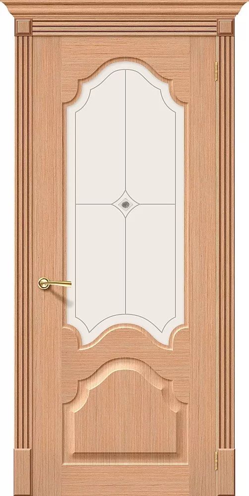 картинка Шпонированная дверь Афина Дуб - Белое Художественное файн-лайн от магазина Дверкин