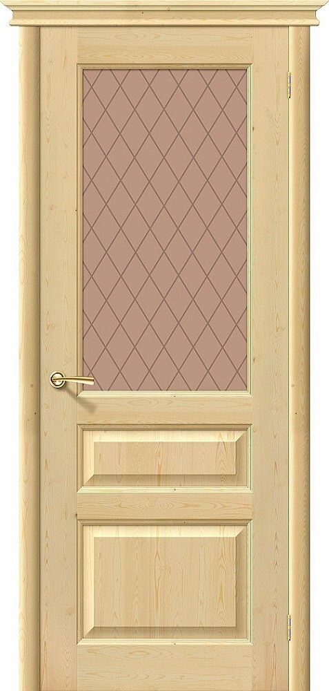 картинка Межкомнатная дверь из массива сосны М5 со стеклом Без отделки от магазина Дверкин