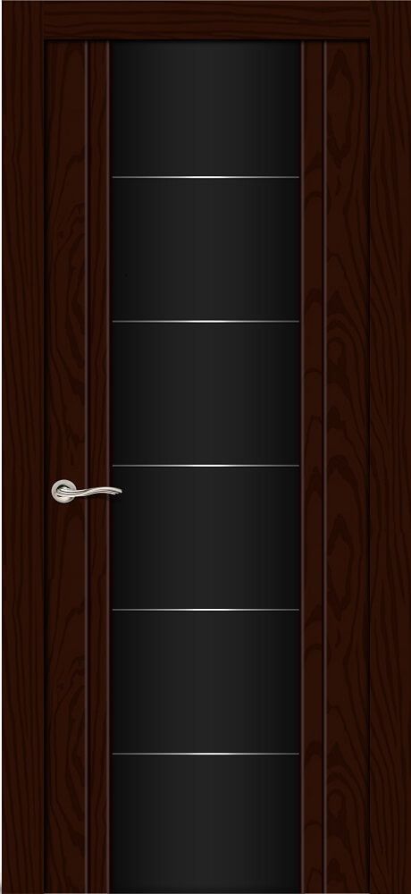 картинка Межкомнатная дверь СитиДорс Виконт Ясень Шоколад - Триплекс от магазина Дверкин