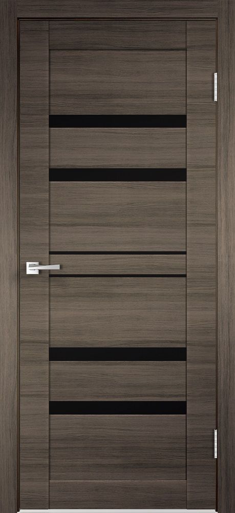 картинка Межкомнатная дверь Velldoris Linea 6 Дуб Серый - Черный Лакобель от магазина Дверкин