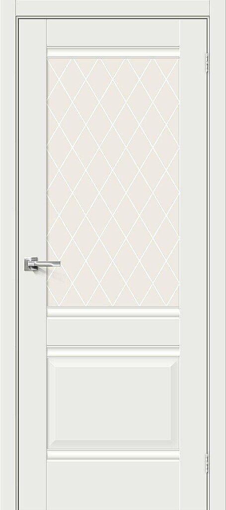 картинка Межкомнатная дверь Эмалит Прима-3 White Matt - White Сrystal магазин Дверкин 