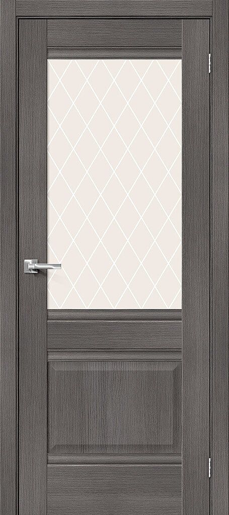 картинка Межкомнатная дверь Прима-3 Grey Veralinga - White Сrystal магазин Дверкин 
