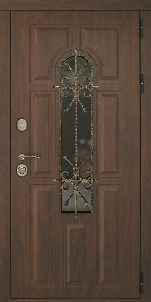 картинка Входная металлическая дверь Лион Темный Орех магазин Дверкин 