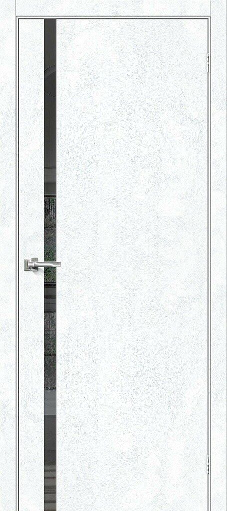 картинка Межкомнатная дверь Браво-1.55 Экошпон Snow Art - Mirox Grey магазин Дверкин 