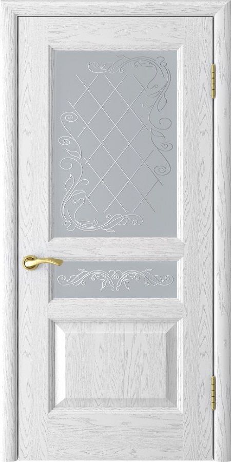 картинка Межкомнатная дверь Люксор Атлант-2 Ясень Белая Эмаль - Сатинато магазин Дверкин 