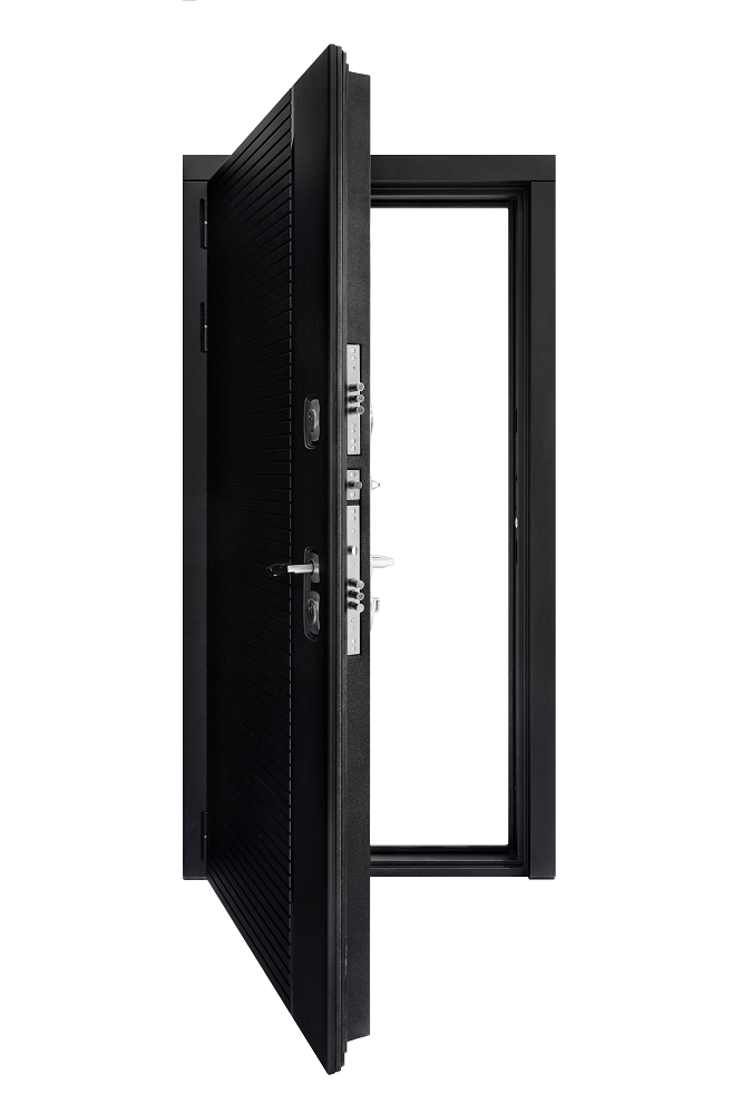 Входная металлическая дверь ДК-1 Черный Кварц - Бетон Снежный 49_75410