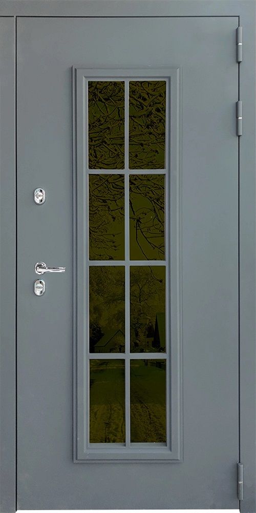 картинка Входная металлическая дверь с терморазрывом Тичино Серая магазин Дверкин 