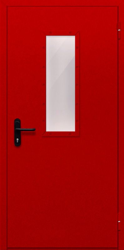 картинка Однопольная дверь с прямоугольным стеклом ДПМ-01-EIW60 (Красная) магазин Дверкин 