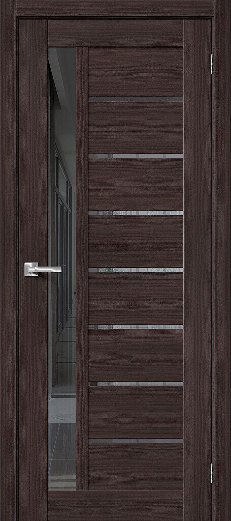 картинка Межкомнатная дверь Браво-27 Wenge Melinga - Mirox Grey магазин Дверкин 