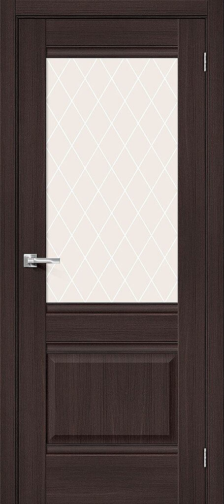 картинка Межкомнатная дверь Прима-3 Wenge Melinga - White Сrystal магазин Дверкин 