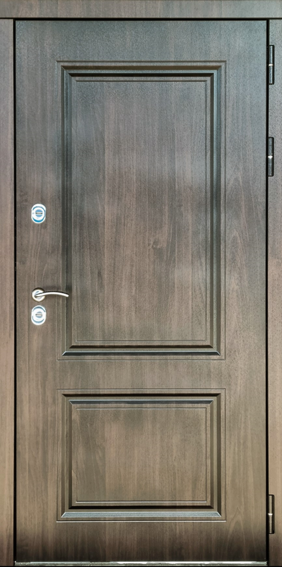 картинка Входная дверь с терморазрывом Термо Тундра Темный Орех - Белая Сосна магазин Дверкин 