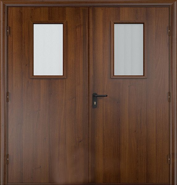 картинка Двупольная дверь МДФ с прямоугольным стеклом ДПМ-02-EIW60 магазин Дверкин 