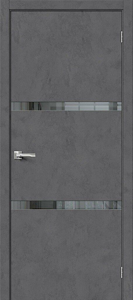 картинка Межкомнатная дверь Браво-2.55 Экошпон Slate Art - Mirox Grey магазин Дверкин 