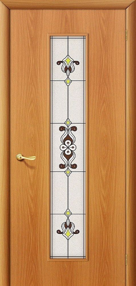 картинка Ламинированная межкомнатная дверь 23Х Миланский Орех - Сатинато Белое Витраж от магазина Дверкин