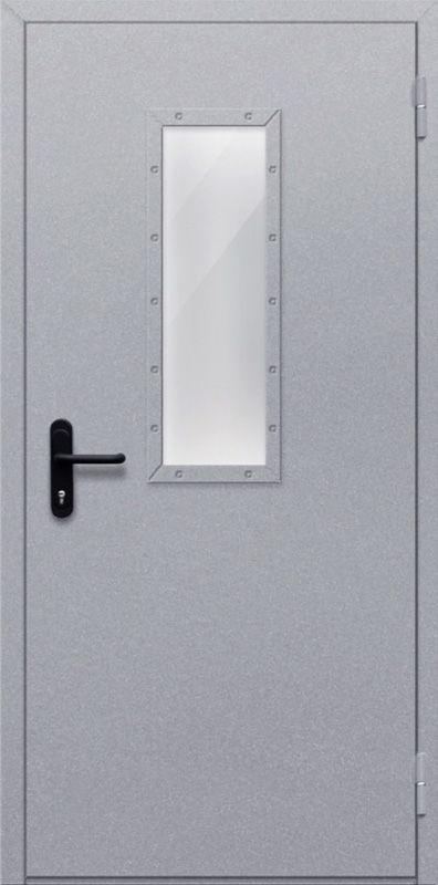 картинка Однопольная дверь с прямоугольным стеклом ДПМ-01-EIW60 (Серая) магазин Дверкин 