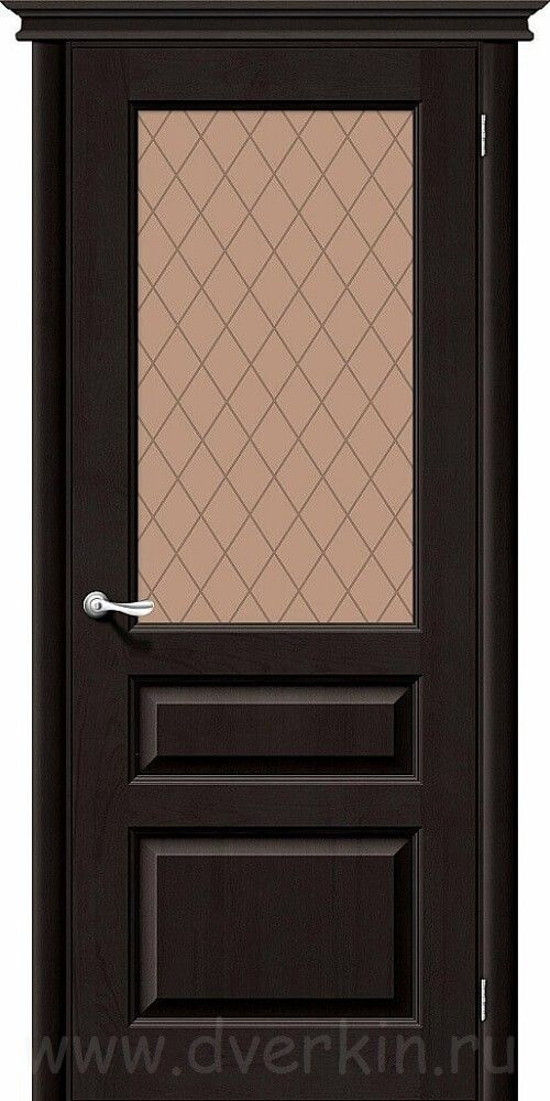 картинка Межкомнатная дверь из массива сосны М5 Темный Лак - Кристалл магазин Дверкин 