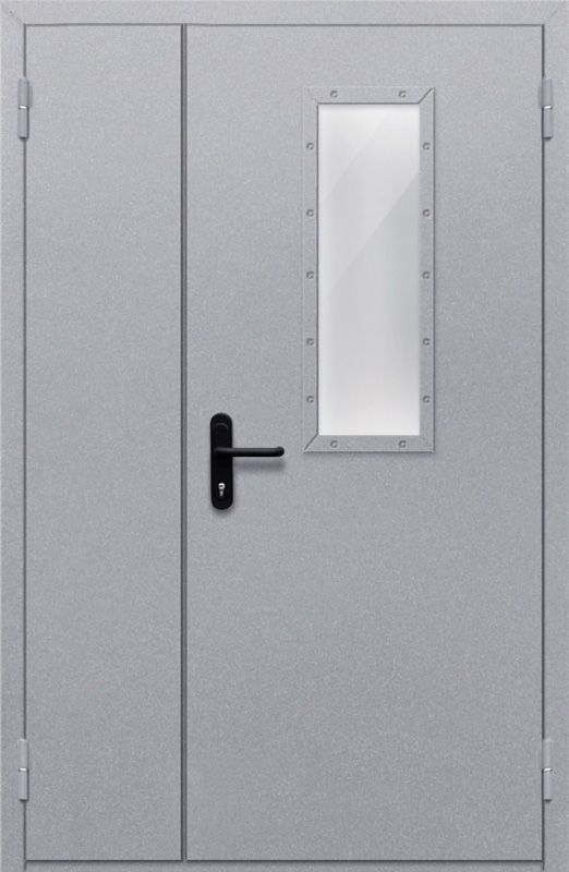 картинка Полуторная дверь с прямоугольным стеклом ДПМ-02-EIW60 (Серая) магазин Дверкин 