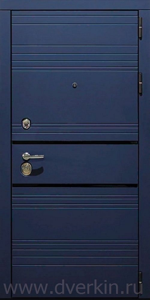 картинка Входная металлическая дверь Начето Синий Софт - Белое Дерево магазин Дверкин 