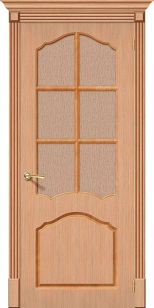 картинка Межкомнатная дверь файн-лайн Каролина со стеклом Дуб от магазина Дверкин