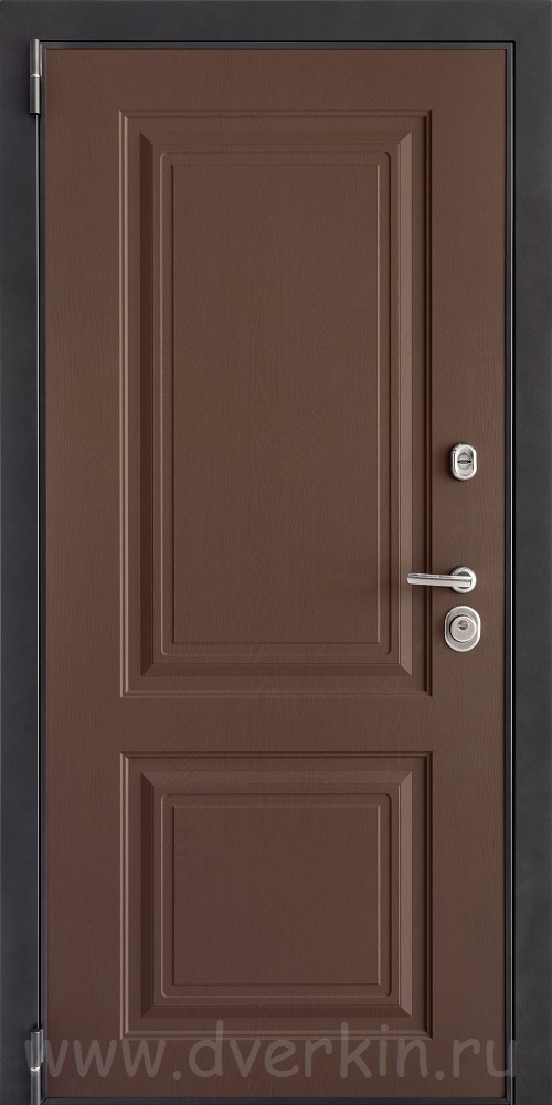 картинка Входная металлическая дверь ДК-3 Ясень Шоколад 714 - Бетон Снежный 49 магазин Дверкин 