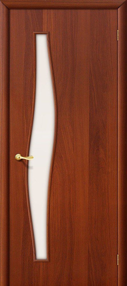 картинка Ламинированная межкомнатная дверь 6С Итальянский Орех - Сатинато Белое магазин Дверкин 