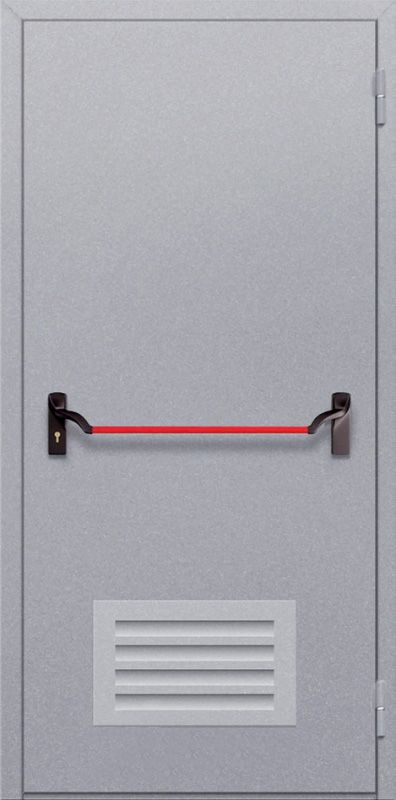 картинка Однопольная глухая дверь ДПМ-01-EI60 с решеткой и антипаникой от магазина Дверкин