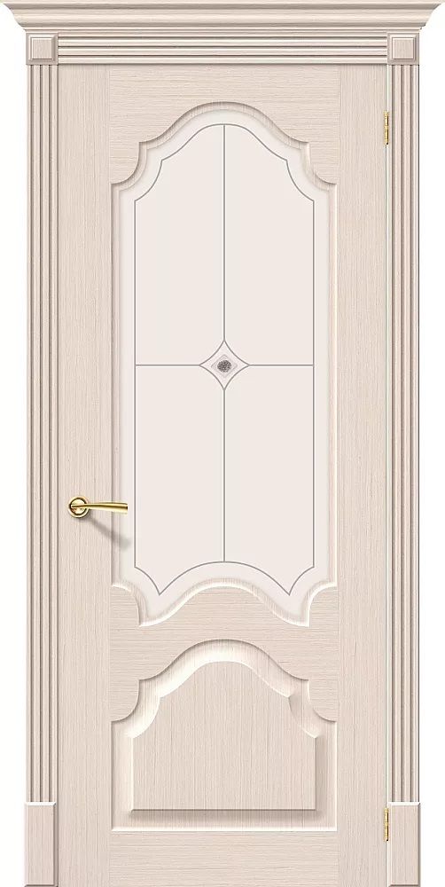 картинка Шпонированная дверь Афина Беленый Дуб - White Сrystal файн-лайн магазин Дверкин 