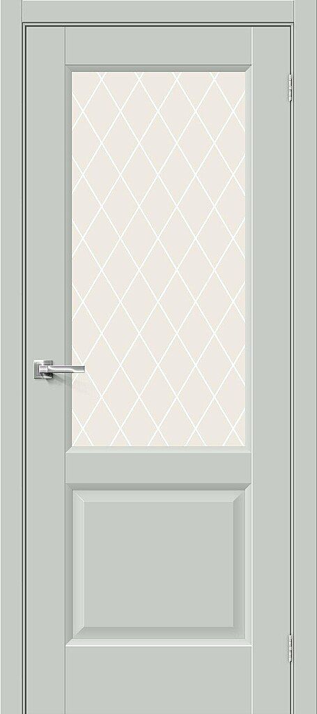картинка Межкомнатная дверь Эмалит Неоклассик-33 Grey Matt - White Сrystal от магазина Дверкин