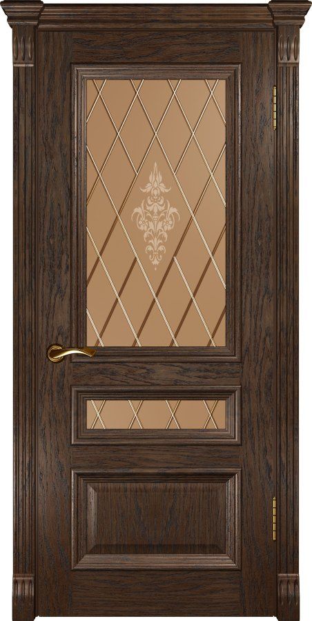 картинка Межкомнатная дверь Люксор Фараон-2 Мореный Дуб - Сатинато магазин Дверкин 