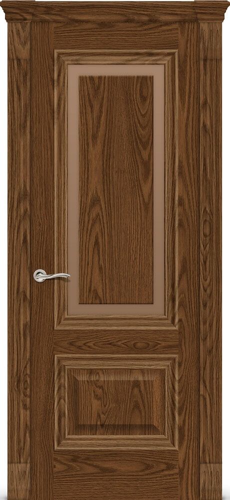 картинка Межкомнатная дверь СитиДорс Элеганс 4 Дуб Миндаль - Бронза Триплекс от магазина Дверкин