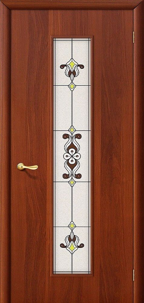 картинка Ламинированная межкомнатная дверь 23Х Итальянский Орех - Сатинато Белое Витраж от магазина Дверкин