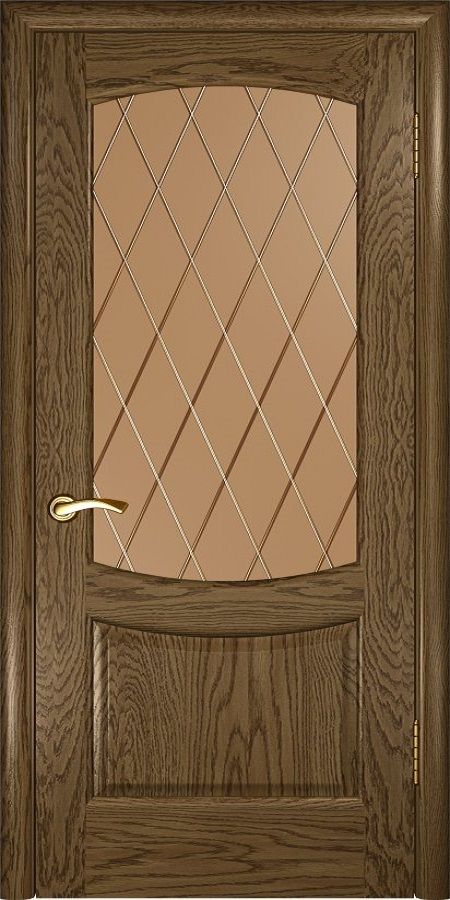картинка Межкомнатная дверь Люксор Лаура-2 Светлый Мореный Дуб - Сатинато магазин Дверкин 