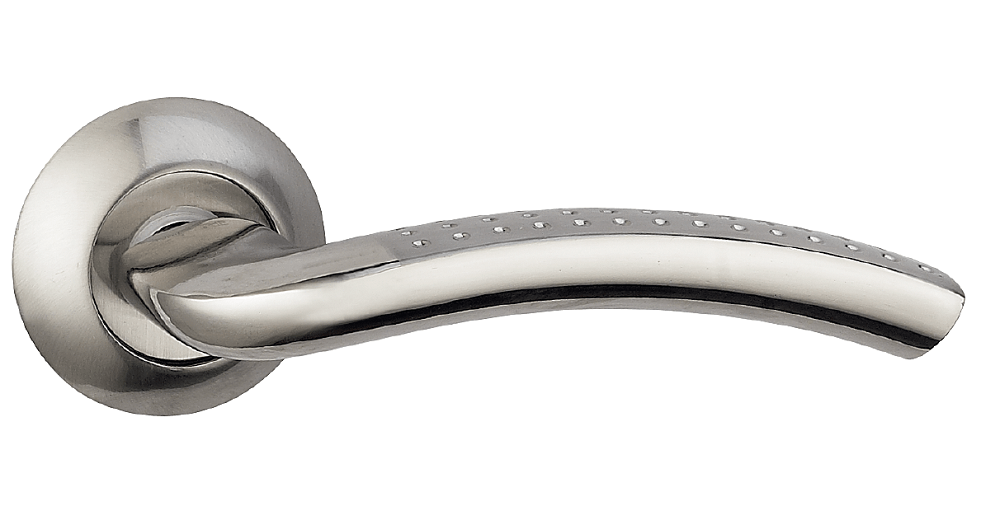 картинка Дверная ручка Bussare Pratico A-09-10 Chrome/S.Chrome Хром/Матовый Хром магазин Дверкин 