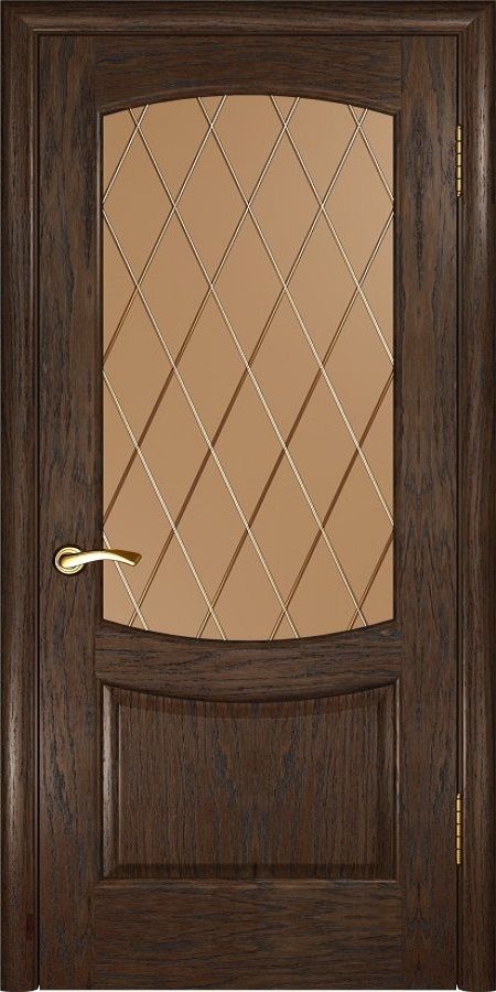 картинка Межкомнатная дверь Люксор Лаура-2 Мореный Дуб - Сатинато магазин Дверкин 